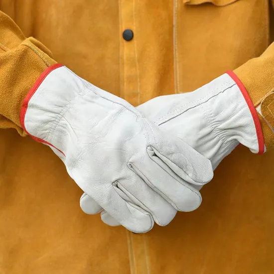 Cowhide Construction Heated Driver Safety Leather Work Gloves