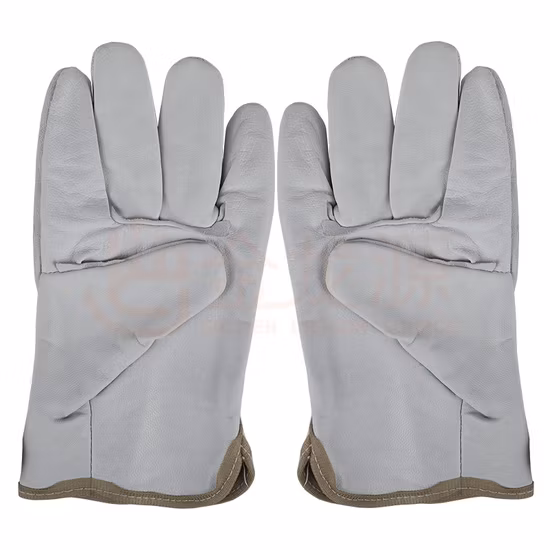 牛革構造ヒーター付きドライバー安全革作業手袋