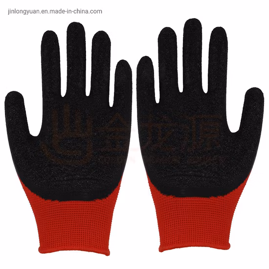 工場供給魅力的な価格作業ラテックスマイクロフォームスパンデックス + ナイロン 13 ゲージ手袋